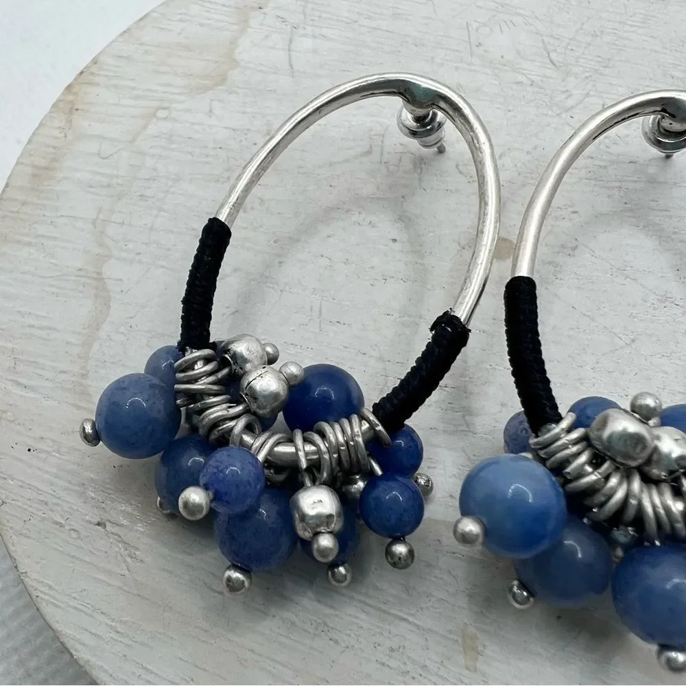 🍭4/$20 Beaded bauble silver tone post earrings